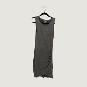 Leith Gray Ruched‎ Bodycon Tank Dress Heathered Tulip Hem Size Small
